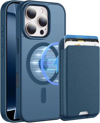Miniatura 48 de Funda magnética para iPhone 12 Pro Max, cartera magnética desmontable con soporte para tarjetas, [compatible con MagSafe] grado militar, a prueba