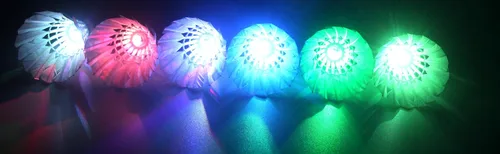 Miniatura 2 de LED de bádminton Birdies, LED colorido volante oscuro noche ganso pluma resplandor pájaros iluminación interior actividades deportivas al aire libre