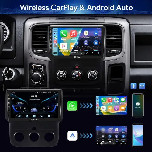 Miniatura 2 de Binize Android 13 - Estéreo para automóvil compatible con Dodge Ram 1500/2500/3500 Radio 2013 2014 2015 2016 2017 2018, unidad principal de radio
