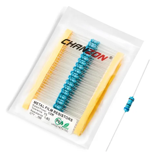Miniatura 68 de Chanzon - 100 resistencias de película metálica 1/2 W (0.5 W) 10 Ω ohmios ±1% de tolerancia 10R MF, resistencias de agujero pasante con limitación