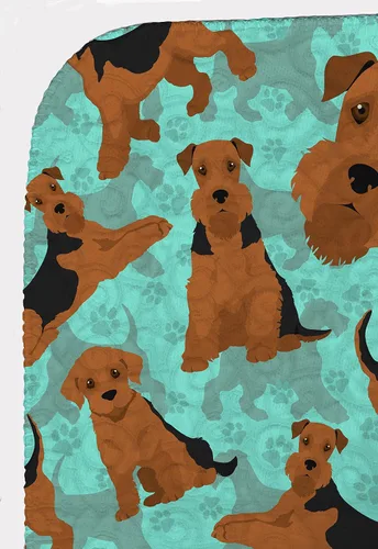 Miniatura 5 de Caroline's Treasures MLM1042LQB Airedale Terrier - Manta acolchada de 50 x 60 pulgadas, diseño de ilustraciones para cama, sofá, suave y ligera