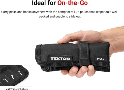 Miniatura 6 de TEKTON Juego de picos y ganchos puntiagudos con funda (5 piezas) PNH90402 Fabricado en EE. UU