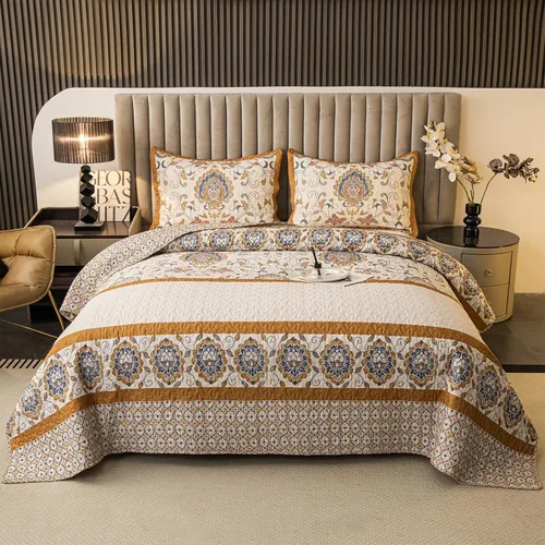 Miniatura 10 de Juego de ropa de cama de edredón bohemio tamaño King, 3 piezas de color rojo (1 edredón, 2 fundas de almohada), juego de ropa de cama ligero