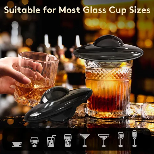 Miniatura 4 de Kit de ahumador eléctrico de whisky, kit de ahumador de cóctel con encendedor integrado con 6 virutas de madera, kit de ahumador de whisky sin