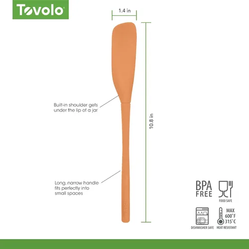 Miniatura 6 de Tovolo Espátula de Silicona para Frascos con Mango Largo, Herramienta de Goma para Raspar y Recoger de Frascos de Mantequilla de Maní, Mermelada