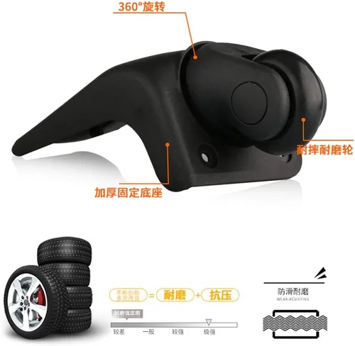Miniatura 3 de (DL-W202#) Mute Connected Spinner Ruedas de repuesto para el equipaje de las ruedas de desgaste silencioso barra de barra de dibujo caja DIY