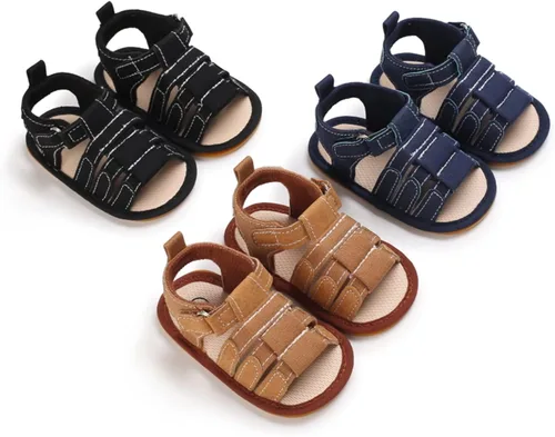 Miniatura 2 de myppgg Sandalias de verano antideslizantes de suela suave para bebés y niños y niñas, zapatos de cuna de algodón para niños pequeños primeros