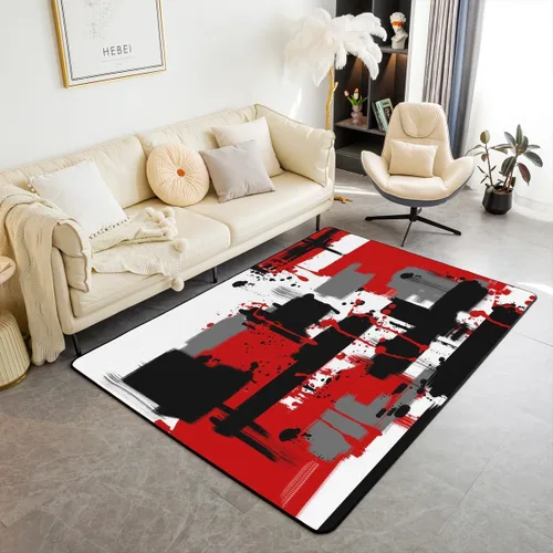 Miniatura 24 de Feelyou Tapete de interior de arte abstracto para niños y niñas, alfombra geométrica de 3 x 5 pulgadas, ultra suave, retro, circular, geométrica