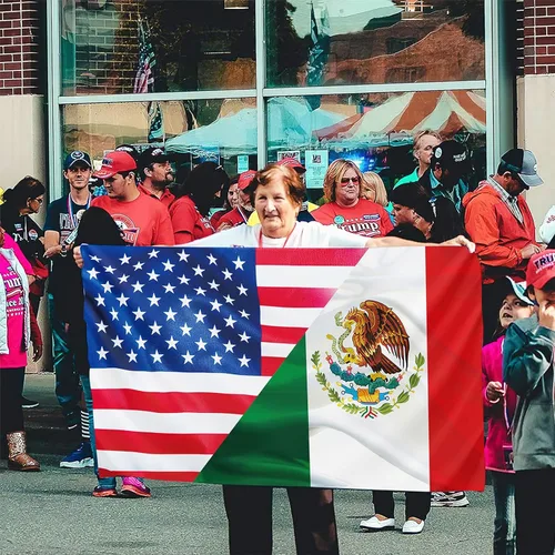 Miniatura 6 de Bandera de la amistad de México, Estados Unidos, banderas amigables de 3 x 5 pies, banderas de jardín y banderas de jardín de 12 x 18 pulgadas