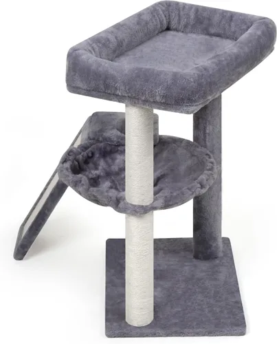 Miniatura 8 de YOUPET Árbol para gatos con poste para rascar para gatos de interior, torre para gatos con tablero para rascar y pelotas de juguete, torre de árbol