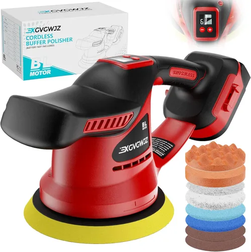 Miniatura 8 de Pulidora inalámbrica para batería Dewalt de 20 V, 450 W sin escobillas para coche, pulidora de cera con disco de 6 pulgadas, 6 velocidades variables