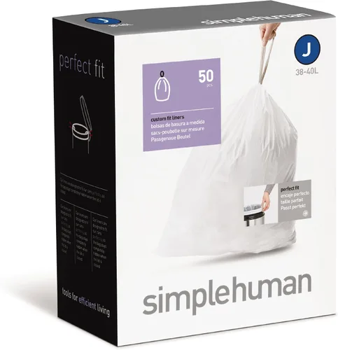Miniatura 30 de simplehuman Forro para bote de basura de ajuste personalizado, 45 litros/12 galones, 20 unidades (paquete de 2)