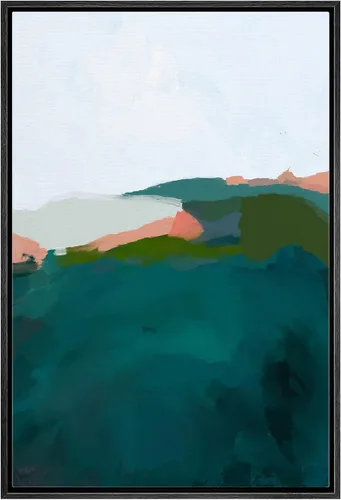 IDEA4WALL Lienzo enmarcado para pared, acuarela pastel, paisaje de montaña, ilustraciones abstractas, arte moderno, bohemio, decorativo, colorido