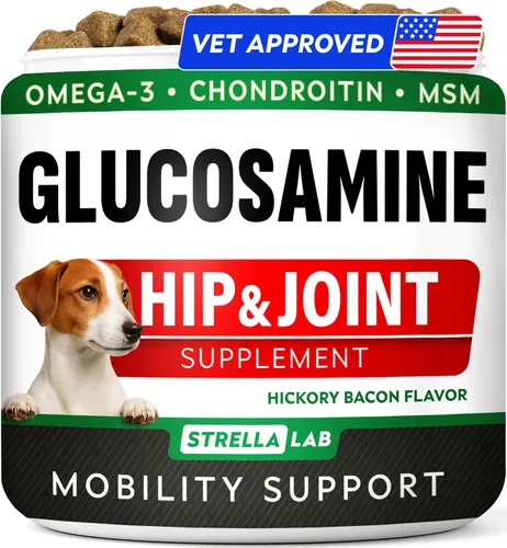 Miniatura 17 de STRELLALAB Glucosamina líquida para perros con colágeno (16 oz) – Suplemento totalmente natural para cadera y articulaciones, glucosamina