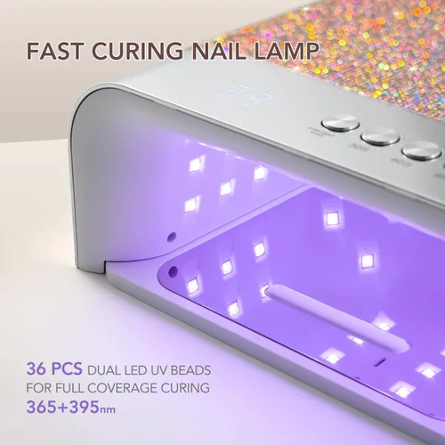 Miniatura 2 de GAOY Lámpara de uñas UV profesional, diseño de cavidad grande para uñas largas, 36 luces LED de curado rápido con sensor infrarrojo para gel