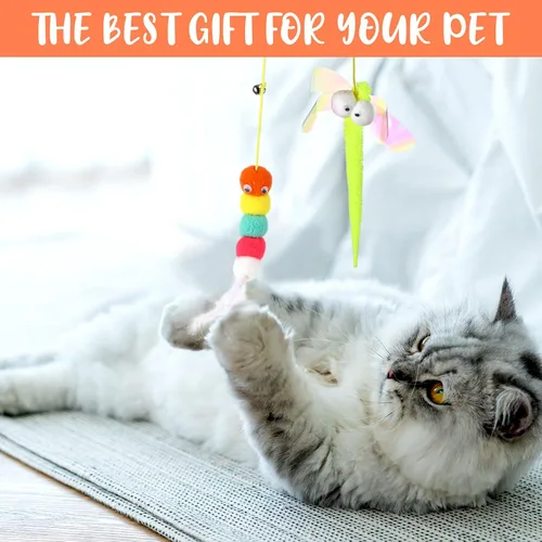 Miniatura 6 de Shappy 150 juguetes para gatos de interior a granel, paquete de juguetes para gatitos, variedad de regalo interactivo, incluyendo ratones, bolas