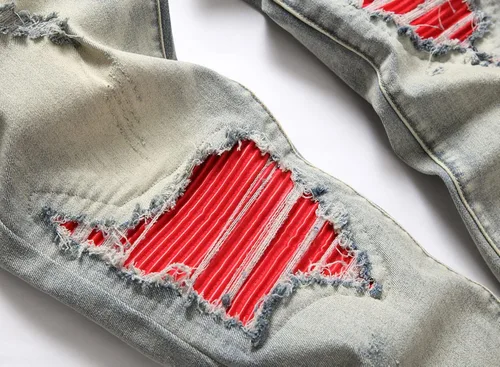 Miniatura 5 de OIIIO Jeans elásticos rasgados de ajuste regular para hombre