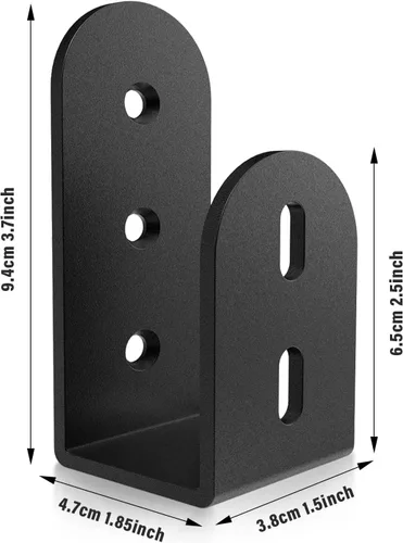 Miniatura 5 de Barra de seguridad para puerta, soportes de barricada de puerta resistentes para madera de 2 x 4, soporte de barra abierta de acero en U