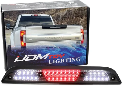 iJDMTOY Lente de humo con reflector cromado, lámpara de freno de montaje alto LED completa con función de flash estroboscópico F1, compatible con