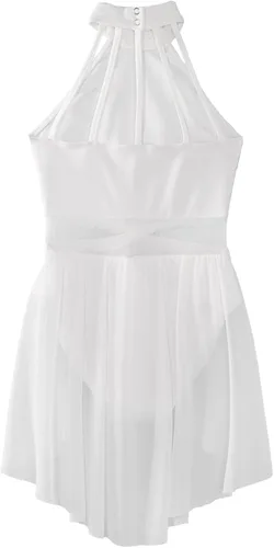 Miniatura 35 de Vestido de ballet lírico para niñas y niñas, sin mangas, encaje floral, leotardo contemporáneo, moderno disfraz de baile