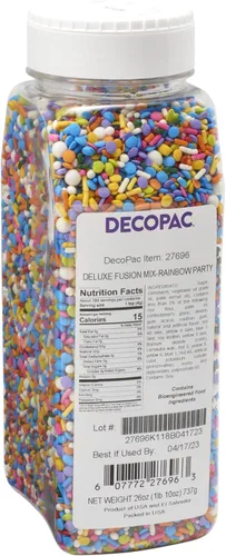 Miniatura 20 de DECOPAC Sweet Tooth Deluxe Fusion Mix, 26 onzas, chispas de caramelo en recipiente de mano, gránulos comestibles para pasteles de celebración