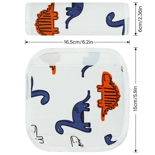 Miniatura 2 de Funda para correa de bebé para niños, 2 fundas para cinturón de seguridad de automóvil, protector de almohadilla para el cuello para niños recién