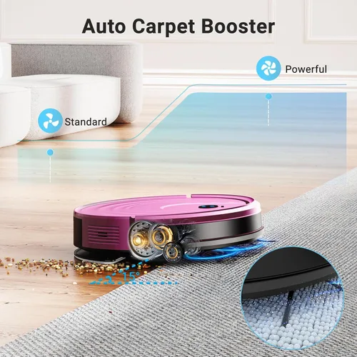 Miniatura 6 de MBYULO Robot que aspira y trapea, 5000 Pa de succión, 650 mL, robot 2 en 1 que aspira y trapea, con programador, WiFi/Alexa/App, robot aspirador