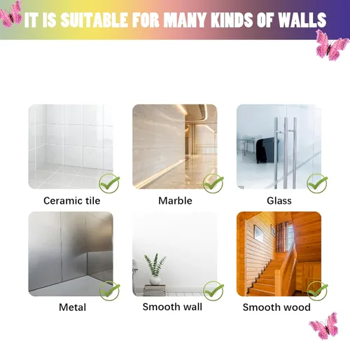 Miniatura 8 de SAOROPEB Decoración de pared de mariposa 3D, 24 piezas de decoraciones de mariposa de doble capa para decoraciones de fiesta, decoración de Rosa