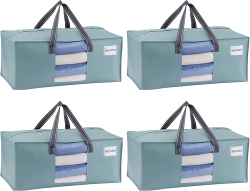 Miniatura 16 de VENO Paquete de 4 bolsas de mudanza resistentes, bolsas de embalaje transparentes para una fácil visibilidad, alternativa a las cajas de mudanza