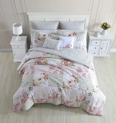 Miniatura 2 de Laura Ashley Inicio - Juego de edredón tamaño individual, ropa de cama reversible de algodón, incluye funda a juego con funda de almohada europea