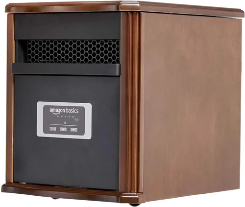 Miniatura 3 de Amazon Basics Calentador de espacio portátil con control remoto, termostato ajustable, uso en interiores, ajuste de ahorro de energía, pantalla LED
