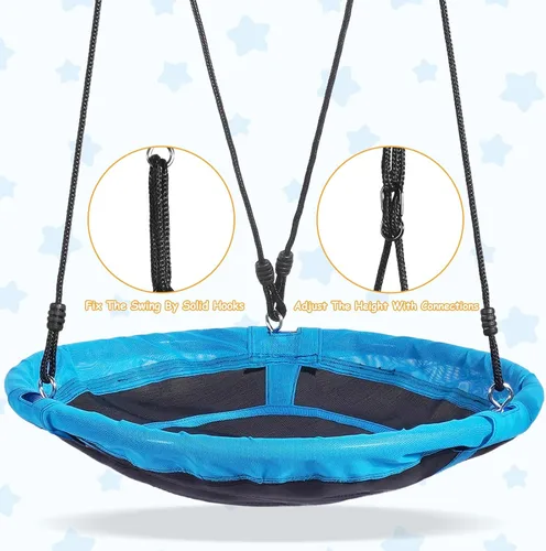 Miniatura 4 de Lunafun Columpios para exteriores para niños, 440 libras, soporte de columpio de metal resistente con marco en A, 1 platillo y 1 asiento de columpio