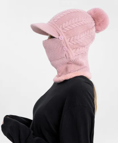 Miniatura 51 de HUAMULAN Gorro de invierno de una pieza para mujer, pasamontañas de forro polar, pasamontañas, máscara facial, bufanda, orejeras, esquí, nieve