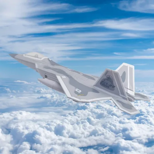 Miniatura 2 de Ailejia Diecast F 22 Fighting Falcon Avión Modelo Militar Avión Tire hacia atrás con luces y sonidos Fighter Jet Juguetes para niños F 22 Gris