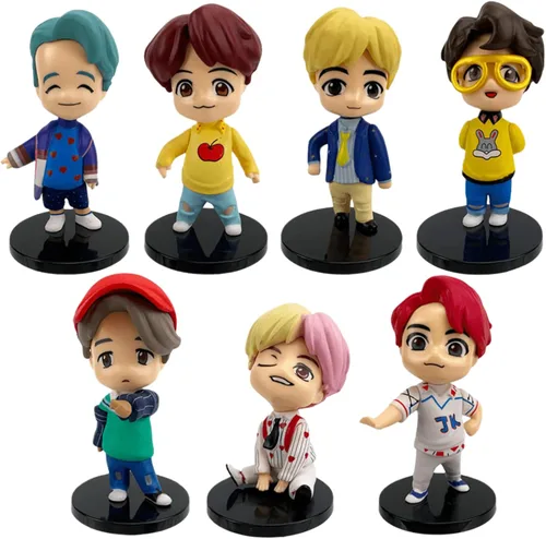 Sorpresa Septiembre 7pcs Cake Toppers juego de personajes figuras de acción juguetes, mini figuritas muñecas, suministros de fiesta de cumpleaños,