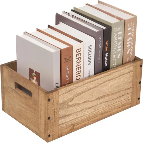 Miniatura 13 de KIRIGEN Cubo de Almacenamiento de Madera Apilable /Cesta/ Contenedores Organizador para Hogar Libros Ropa Juguetes Sistema de Almacenamiento Modular