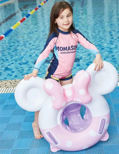 Miniatura 5 de Umbresen Flotador de natación para bebé, anillo de natación inflable lindo con asiento y asa, flotadores de piscina, juguetes, balsa de agua