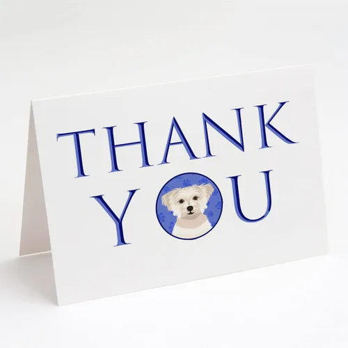 Miniatura 70 de Caroline's Treasures CK8919GCA7P - Tarjetas de felicitación y sobres de agradecimiento tricolor #1, diseño de pastor australiano, color negro, Blanco