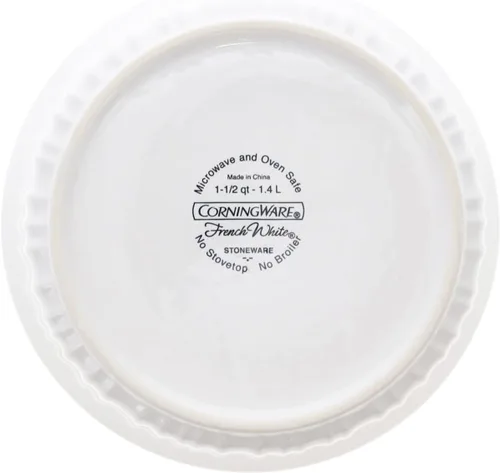 Miniatura 4 de CorningWare FS5 1.5qt - Cacerola redonda francesa blanca y F-5-PC 1.5qt tapa de plástico blanco francés