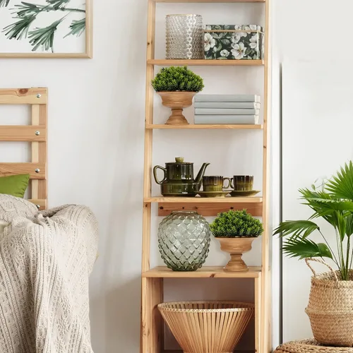 Miniatura 9 de Goplus Paquete de 4 árboles topiarios artificiales de boj, mini plantas de vegetación falsas, pequeñas plantas decorativas de imitación, plantas