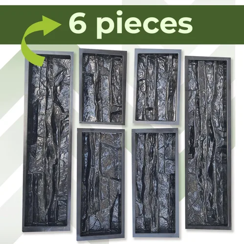 Miniatura 3 de 6 piezas ABS 2mm (0.079 pulgadas) Molde de Piedra Laja Piedra Caliza Piedra Natural Moldes de Cemento de Plástico Molde de Pared de Cemento Baldosa