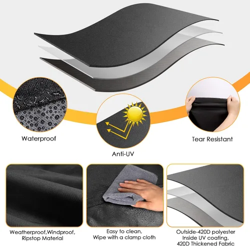 Miniatura 5 de Funda para parrilla de 32 pulgadas para parrilla al aire libre, impermeable, resistente a la intemperie, resistente a los rayos UV y a