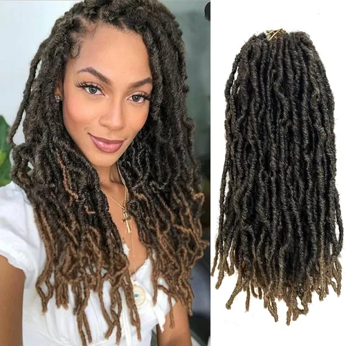 Miniatura 13 de Rastas cortas de ganchillo de pelo sintético de 14 pulgadas, 8 paquetes, nuevas rastas onduladas de ganchillo, trenzas de diosa suaves de ganchillo
