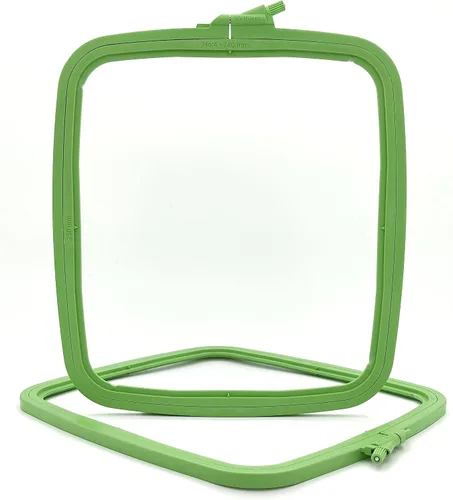 Miniatura 20 de Nurge 5 aros cuadrados grandes de plástico para bordar, aro de costura cruzada, aro de aguja perforadora, multicolor