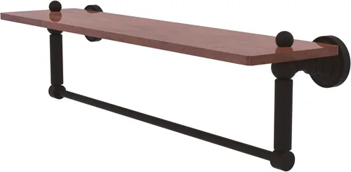 Miniatura 40 de Allied Brass DT-1TB-16-IRW Dottingham Collection - Toallero integrado de madera IPE de 16 pulgadas, color bronce antiguo