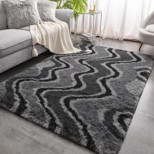 Miniatura 42 de Merelax Alfombra Moderna Suave y Esponjosa Shaggy para Dormitorio Sala de Estar Decoración de Sillas Pequeñas Alfombras Tapetes para Pies Piso, Verde