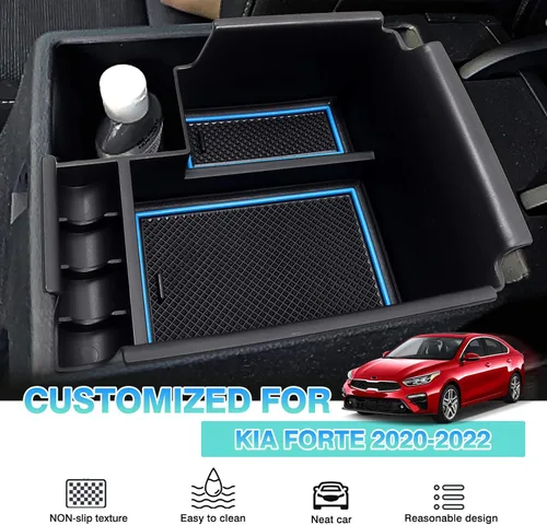 Miniatura 4 de Autorder Organizador de consola central para accesorios Kia Forte 2019-2024, caja de almacenamiento para reposabrazos, bandeja de inserción