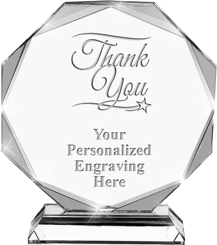 Miniatura 22 de Premio de cristal personalizado de 6.75 pulgadas con grabado - Premios de trofeos personalizados