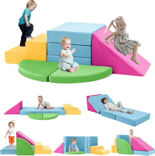 5 piezas de bloques de espuma para escalar para niños pequeños de 1 a 3 años, bloques de escalada para bebés seguros para interiores, juguetes de