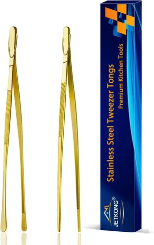 Miniatura 33 de Jetkong 2 pinzas de cocina de 40.6 cm, extra grandes, de acero inoxidable, para alimentos, pinzas de cocina gigantes (color dorado)